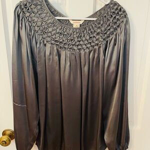 Sundance Charcoal 100% Silk Blouse